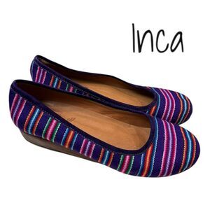 Fortress of Inca Peru Striped Fabric Slip-on Ballet Flats 8